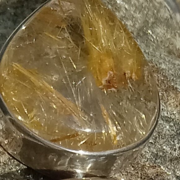 Rutilated Quartz Chunky 925 Bracelet - Picture 4 of 4